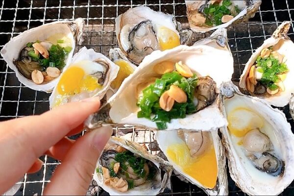 Hàu sữa nướng trứng cút